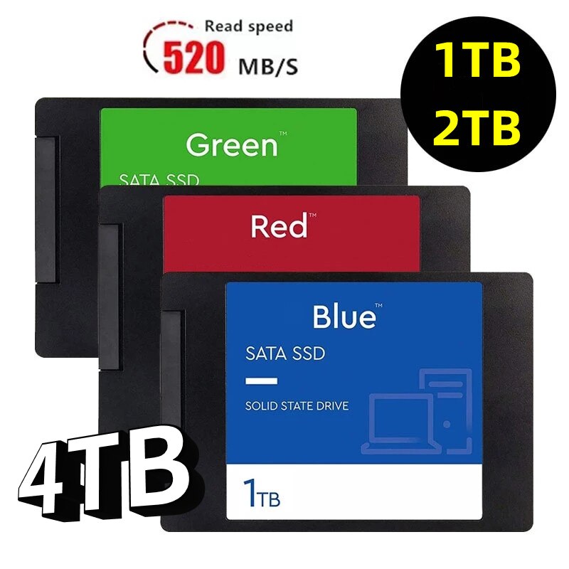  휴대용 SSD 내장 솔리드 스테이트 하드 디스크, 미니 PC 하드 디스크, 1TB, 4TB, 2.5 인치, 512GB, SATA 노트북 데스크탑 하드 디스크, 2TB